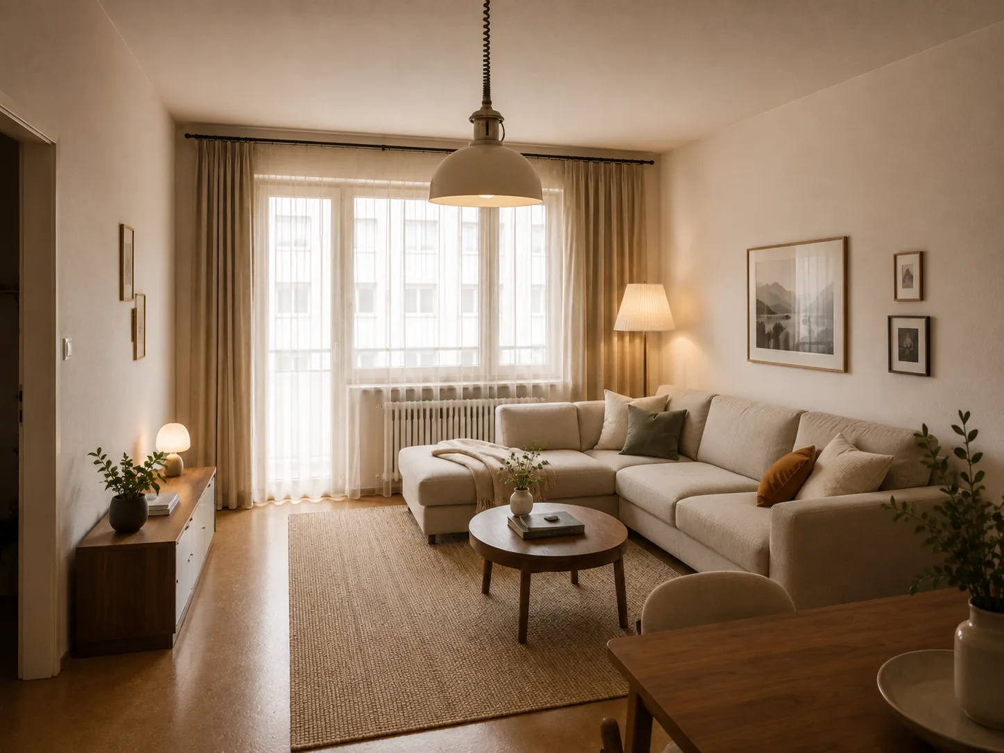 Wohnliche Modernisierung einer Wohnung aus den 1970er-Jahren